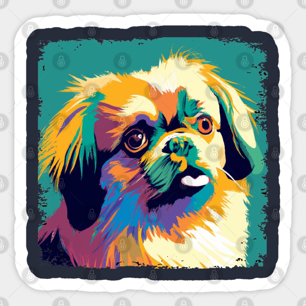 Tibetan Spaniel Pop Art - Dog Lover Gifts Sticker by PawPopArt